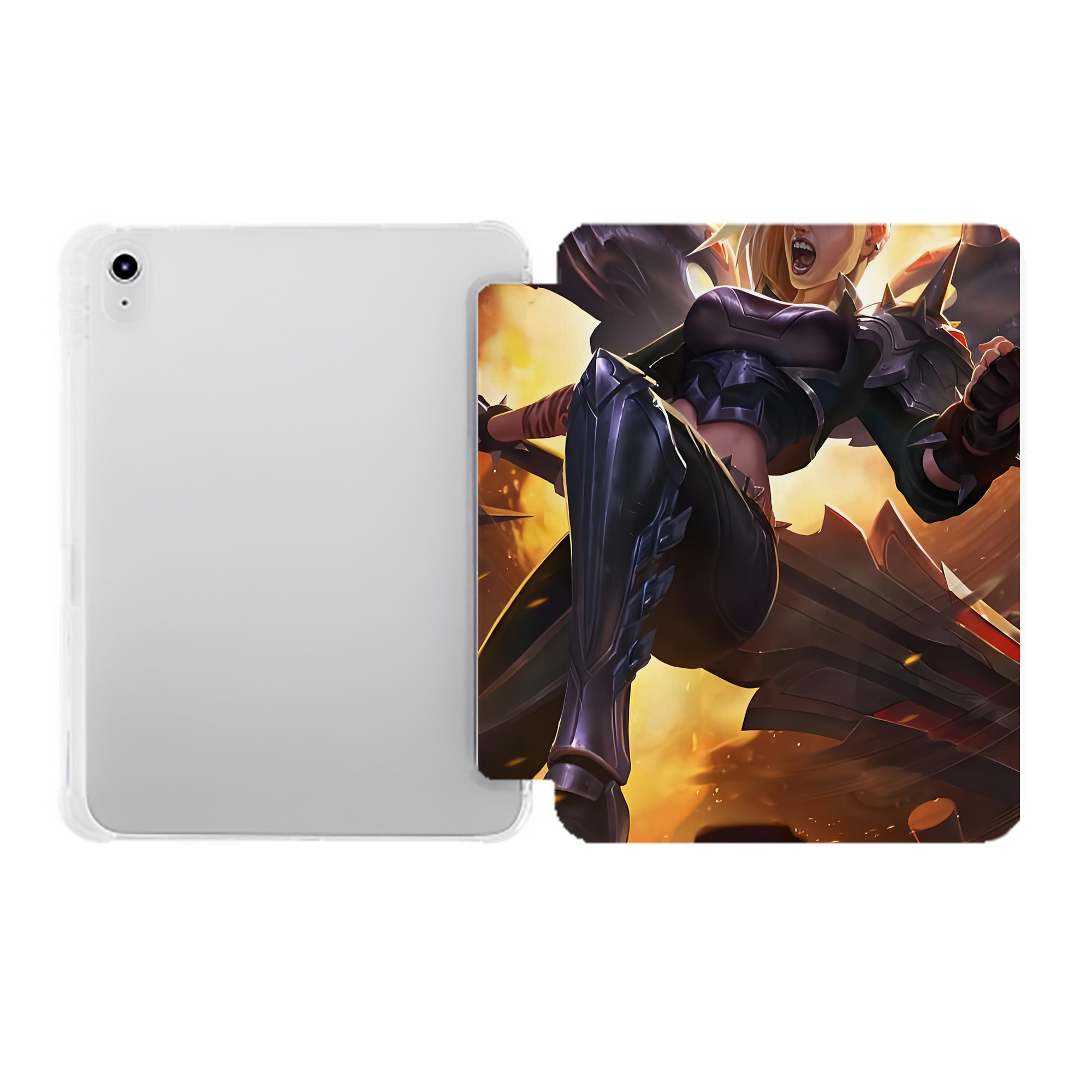 （画像用） リーグ・オブ・レジェンド League of Legends LOL IPad ケース ペン収納付き 三つ折りスタンド PUレザー×シリコン 対応機種9.5/10.5/10.9インチ